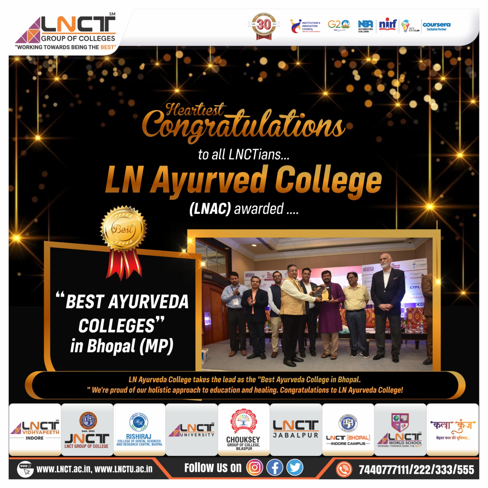 LN Ayurved College Earns Prestigious Title of Best Ayurveda College in